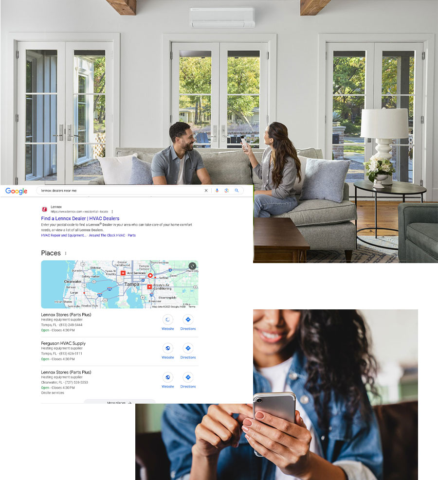 Lennox Google Ads Advertising Collage